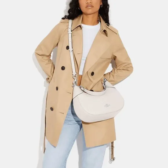 Coach Women's Leather Mara Hobo Bags - Silver/Chalk - Picture 10 of 16